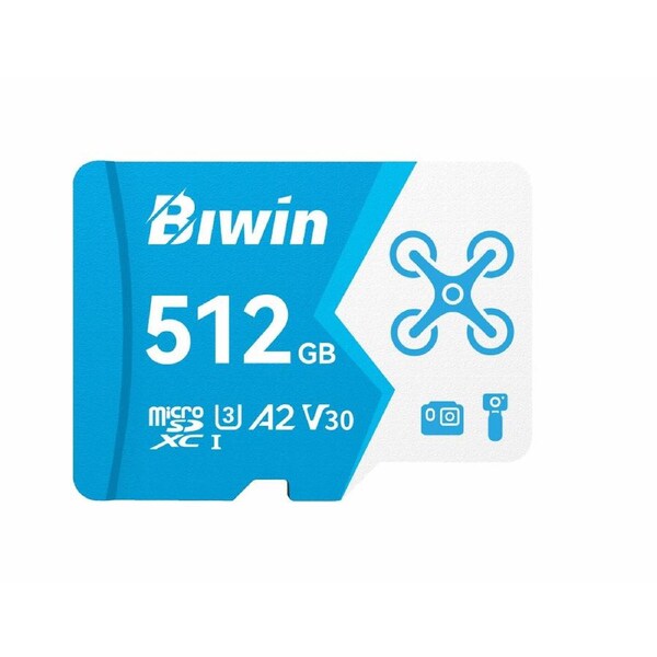 Biwin MS160-512G MS160 microSD Card 512GB U3, V30, A2,Read/Write Speeds Up to 160/120 MB/s