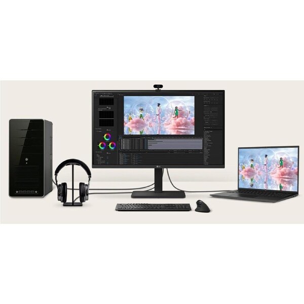 LG 27' IPS FHD 1920 x 1080, USB Type-C™ (PD 65W) 100Hz 5ms, AMD FreeSync 16:9 Tilt/Height/Swivel/Pivot (Bi-direction) adjustable stand, 3yrs Monitor