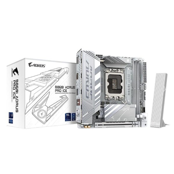 Gigabyte M/B B860I AORUS PRO ICE 1.0, Intel ® B860, 4 x DDR5 up to 128 GB, 1x HDMI, 1 x PCI Express x16, 2 x M.2, 2 x SATA, 8x USB 3.2