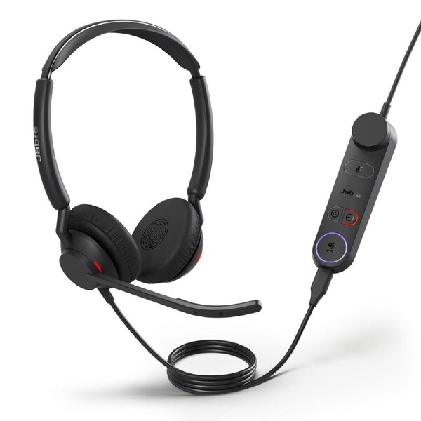 Jabra Engage 50 II Dual Teams Corded USB-C/A Headset, Best Headset for Clear Customer Calls Ultra-Lightweight Hearing Protection Smartringer Busylight