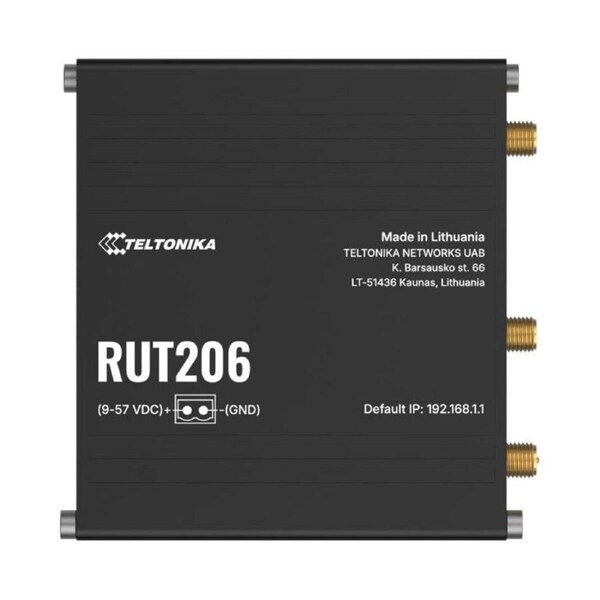 Teltonika RUT206 Industrial 4G Router, Cat 4, RS232 & RS485 for serial communication, 2-PIN POWER INPUT, Active and Passive PoE inputs