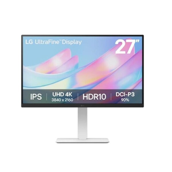 LG 27' UHD 4k 3840×2160 (16:9) IPS display HDR10 Height Adjustable White Monitor
