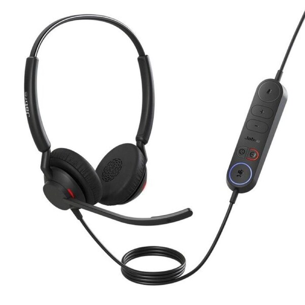 Jabra Engage 40 (Inline Link) MS Teams Dual USB-C/A Corded Headsets, Lightweight & sturdy, Double the mic, Busylight, Hearing Protection Audio Quality