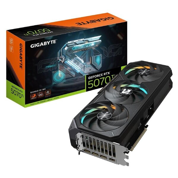 Gigabyte GV-N507TGAMING OC-16GD, GeForce RTX™ 5070 Ti, CUDA 8960, 16 GB, GDDR7, PCI-E 5.0, 750W, HDMI 2.1b x1