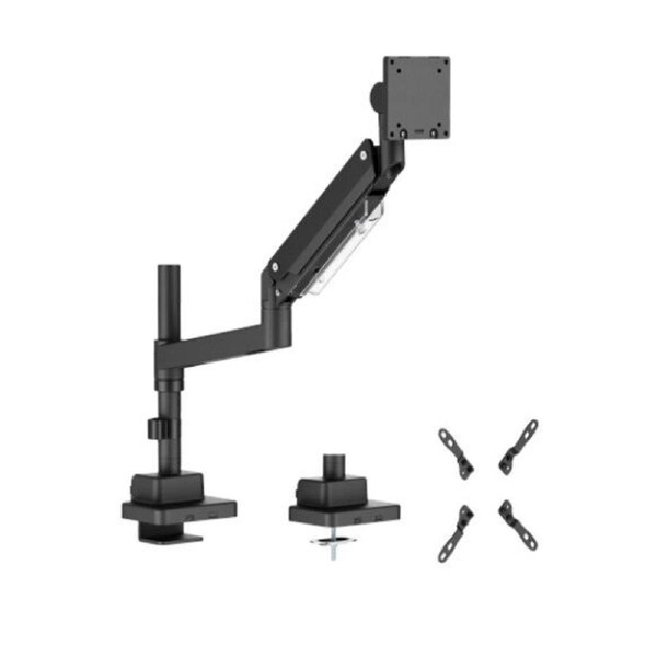 Brateck LDT80-C012P Super Heavy-Duty Pole-Mounted Gas Spring Monitor Arm, Matte Black, Fit Screen Size:	24'-57' Up to 27 KG