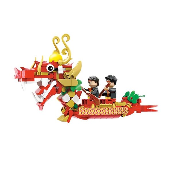 New Year ABS Plastic The Dragon Boat Building Toy Set 9.1x12.2cm 3y+