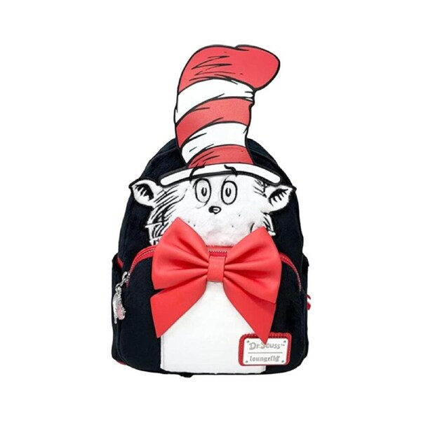 Dr Seuss Cat in the Hat Faux Fur Cosplay Plush Backpack 23x26cm 12y+