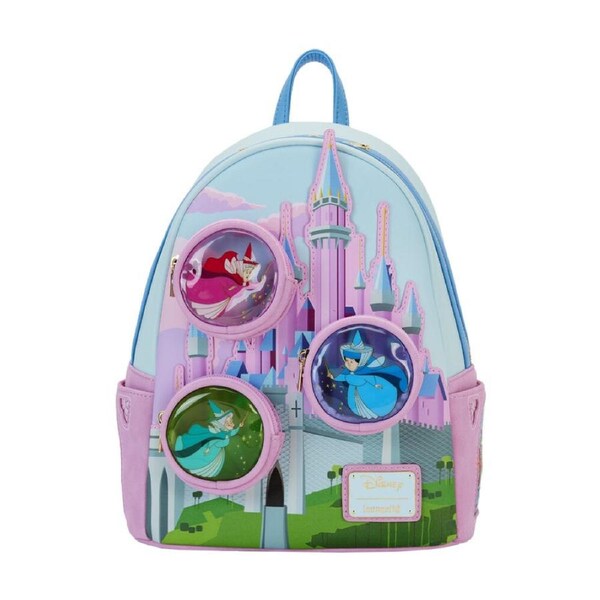 Sleeping Beauty Castle Three Good Fairies Stained Glass Mini Backpack