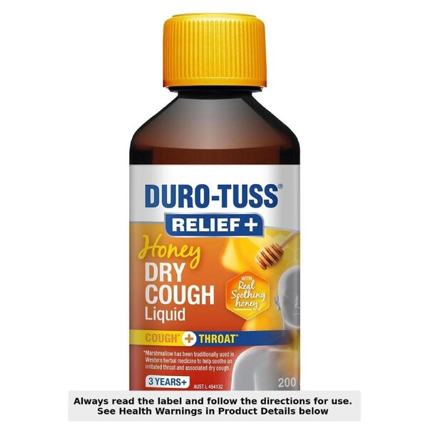 Durotuss Relief Dry Cough + Honey Liquid 200ml