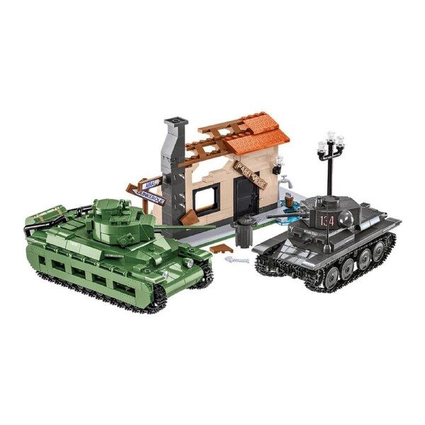 1008pc World War 2 Matilda II & Panzer 38 T Diorama Building Kit Kids Toy