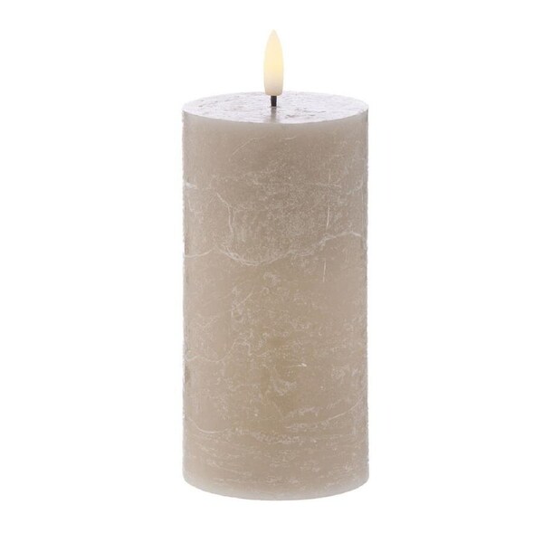 Amalfi Hughe LED Flickering Candle Taupe - 15cm