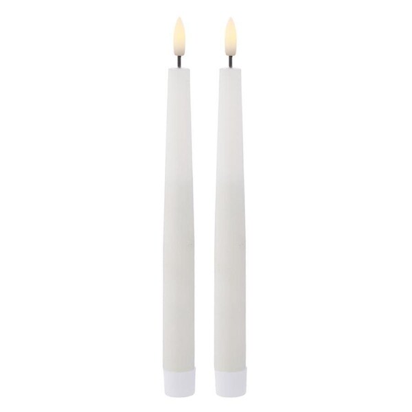 Amalfi Hughe LED Taper Candle Set of 2 White - 24cm