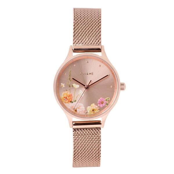 Oui&Me Minette Rose Gold Milanese Mesh Watch