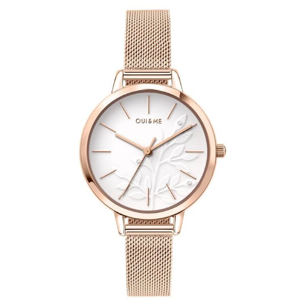 Oui&Me Fleurette 34mm 3D Floral Rose Gold Watch