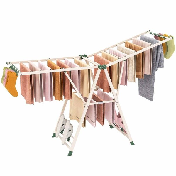 Costway Clothes Drying Rack Foldable Drying Rack w/20 Drying Rails Gullwing Clothing Stand Multi
