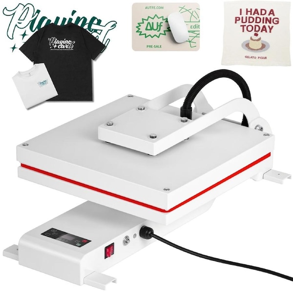 Advwin Auto Heat Press Machine, Smart T Shirt Press Machine with Auto Press Release, Professional Digital Automatic Heat Press Sublimation Fast Even Tshirt Printing Machine