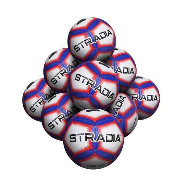 STRADIA "TORINO" Size 5 Soccer Ball – Hybrid Series Pro-Play Waterproof Soccer Ball Pack of 10 with FREE Mesh Storage Bag