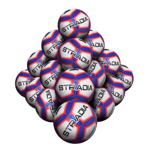 STRADIA "TORINO" Size 5 Soccer Ball – Hybrid Series Pro-Play Waterproof Soccer Ball Pack of 20 with FREE Mesh Storage Bag