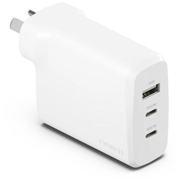 87W TRIPLE PORT USB-C GAN WALL CHARGER