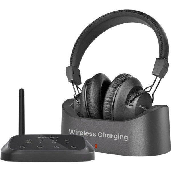 WIRELESS HEADPHONES FOR TV WITH CHARGING DOCK
