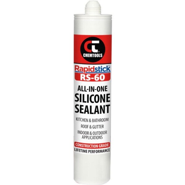 CHEMTOOLS RS60CL-300 Rapid Stick All-In-One Clear Silicone Sealant- 300ML Cartridge