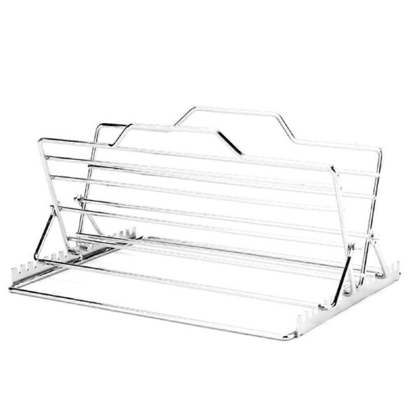 JOYBUY Turkey Rack Turkey Roaster,Adjustable Stainless Steel Roasting Pan,V-Shaped Rib Roasting Rack