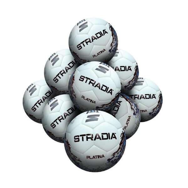 STRADIA "PLATINA" Size 5 Soccer Ball – Match Day Elite Series Hydralock Tech Soccer Ball Pack of 10 with FREE Mesh Storage Bag