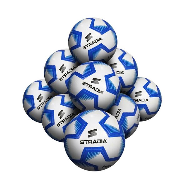 STRADIA "KICK" Full Size 5 Soccer Ball – Versatile Match Play Series PVC Soccer Ball Pack of 10 with FREE Mesh Storage Bag