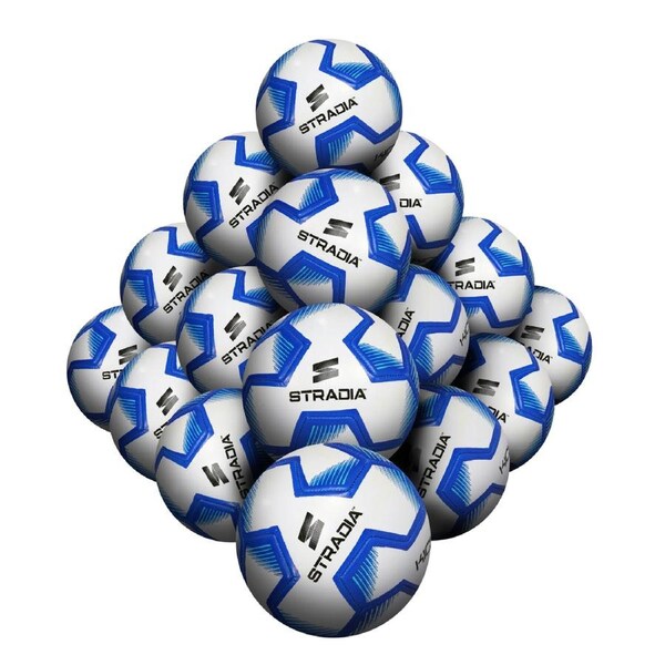 STRADIA "KICK" Full Size 5 Soccer Ball – Versatile Match Play Series PVC Soccer Ball Pack of 20 with FREE Mesh Storage Bag