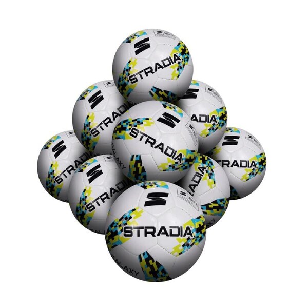 STRADIA "GALAXY" Junior Size 3 Soccer Ball – Stellar Performance Series Korean PU Ball Pack of 10 with FREE Mesh Storage Bag