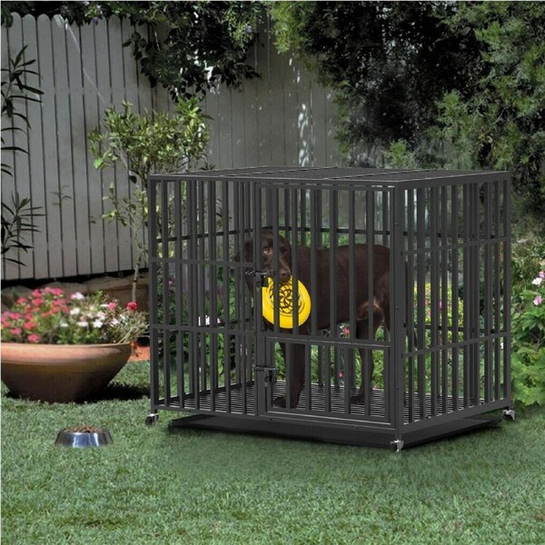 Jumbo Portable XX-Large Dog Cage Heavy Duty Pet Playpen Crate on Wheels