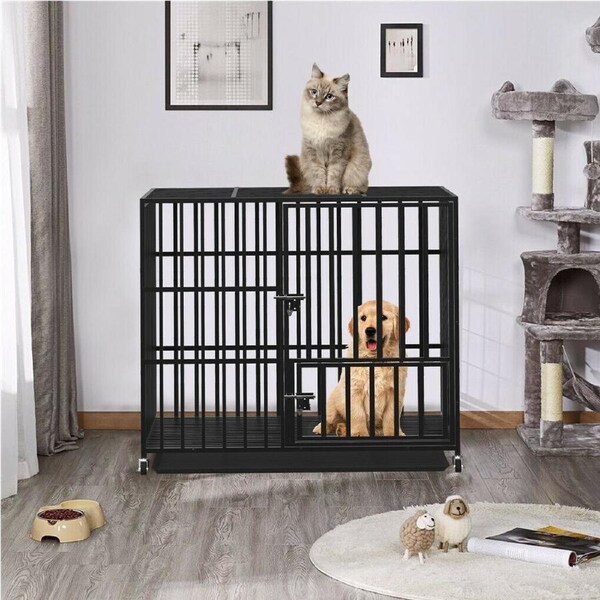Jumbo Portable XX-Large Dog Cage Heavy Duty Pet Playpen on Wheels