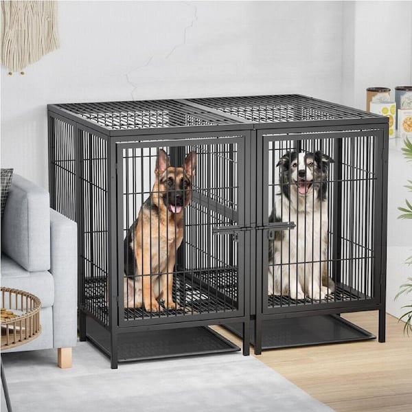 Jumbo Portable XX-Large Dog Cage Heavy Duty Pet Playpen Crate on Wheels