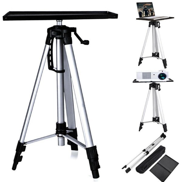 52-140cm Aluminum Laptop Projector Tripod Stand with Adjustable Height Tray