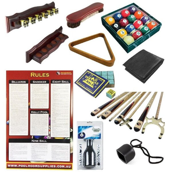 NPC Amusements Premium 9ft Pool Table Starter Accessories Pack Set Kit