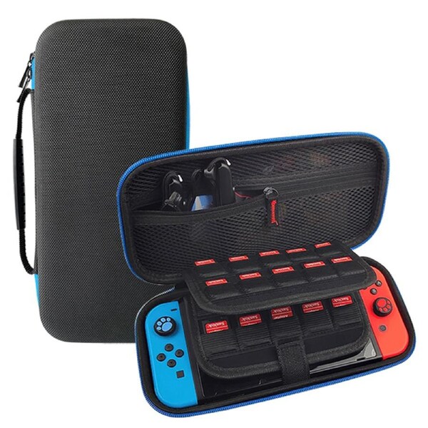 ZUSLAB Carrying Case for Nintendo Switch 2 (2025), Hard Shell Travel Pouch with 10 Game Card Slots & Accessory Mesh Pocket, Protective Storage Bag - Blue