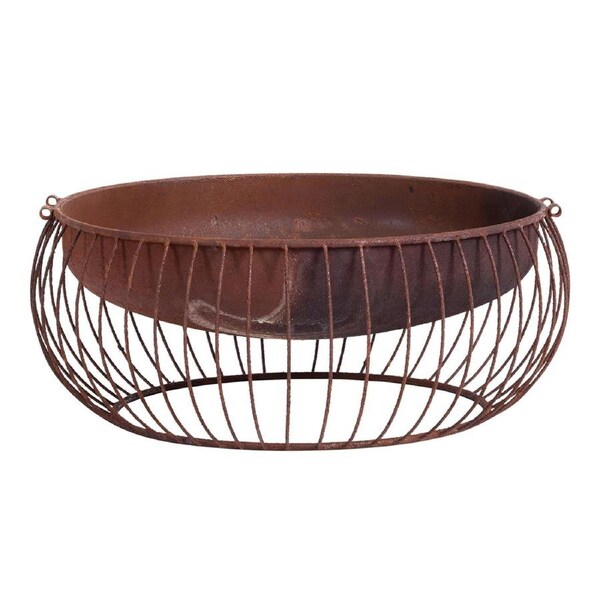 Glow Eclipse 58cm Wire Garden Outdoor Fire Pit in Rust