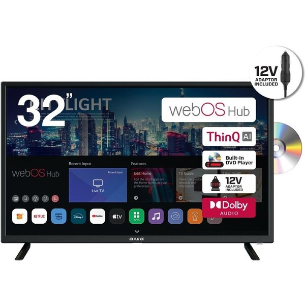 AIWA 32” WebOS Hub TV with Built-in DVD Player