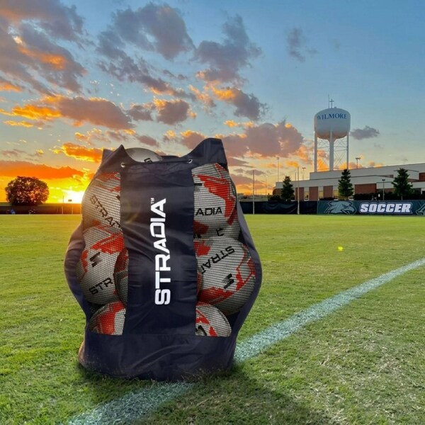 STRADIA "ACADEMY" Full Size 5 Soccer Ball – Aspiring Pro Series Premium Training Ball Pack of 10 with FREE Mesh Storage Bag