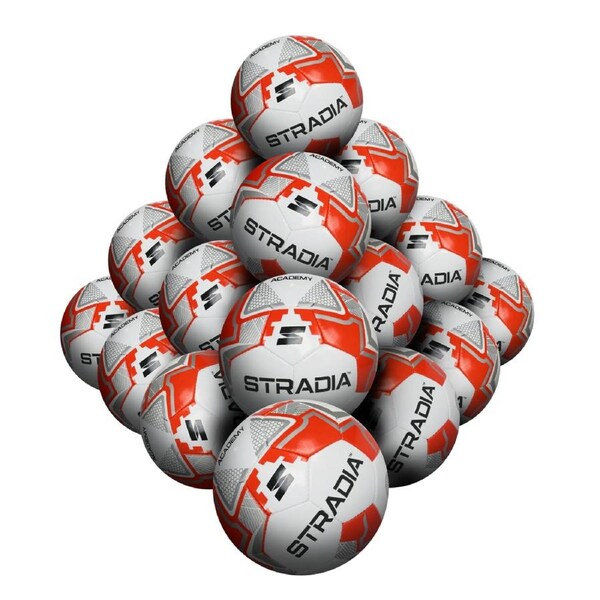STRADIA "ACADEMY" Full Size 5 Soccer Ball – Aspiring Pro Series Premium Training Ball Pack of 20 with FREE Mesh Storage Bag