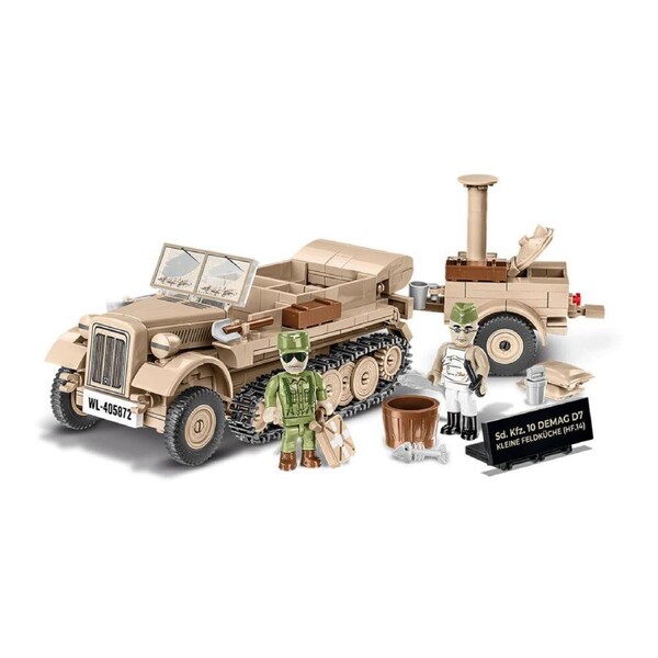367pc World War 2 SDKFZ 10 & Field Kitchen Building Vehicle Kit 6y+