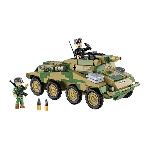 438pc World War 2 SdKfz 234/3 Stummel Building Vehicle Kit 18x9cm 8y+