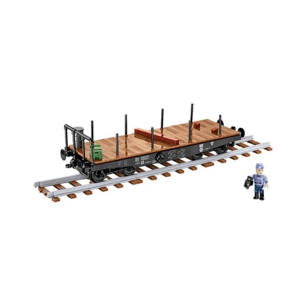 424pc Trains Schwerer Plattwormwagen Type Ssys 1:35 Scale Building Kit