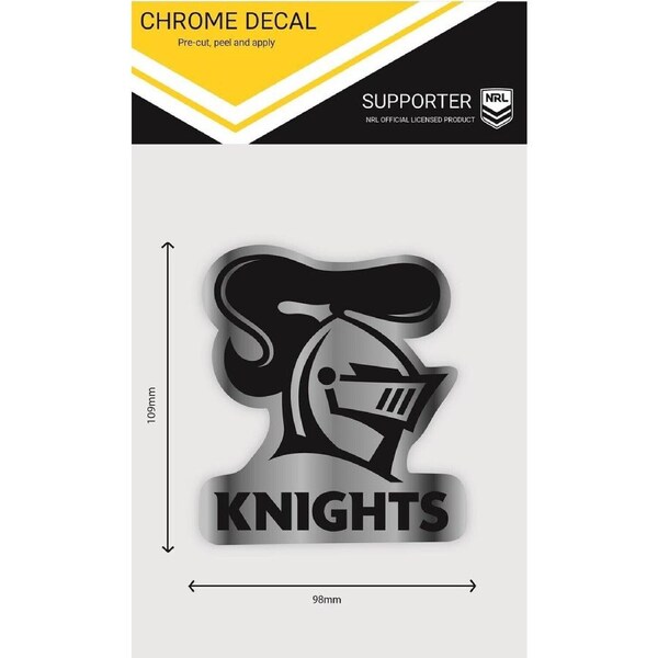 NRL Chrome Decal - Newcastle Knights - Car Sticker 12x12cm