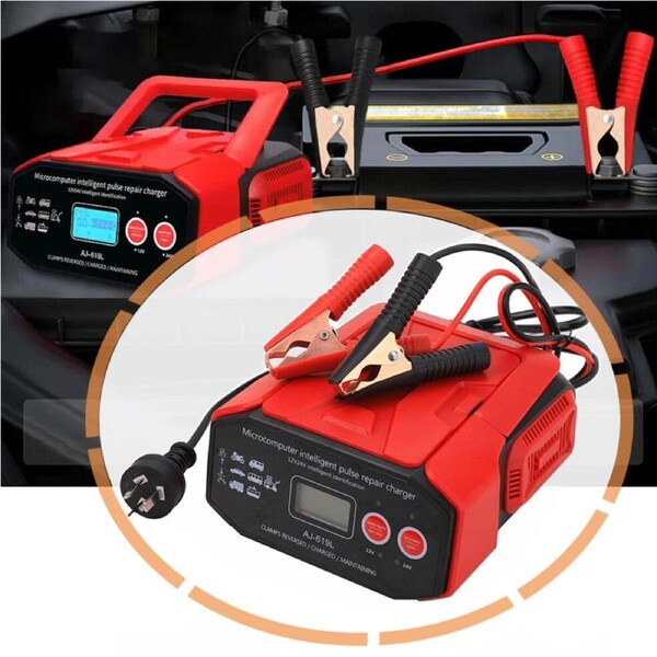 OZNALA Cnimpetus Smart Automatic Battery Charger 12V 24V 30A 400W Car Battery Charger for Motorcycles Boats Cars Repair Lead-acid