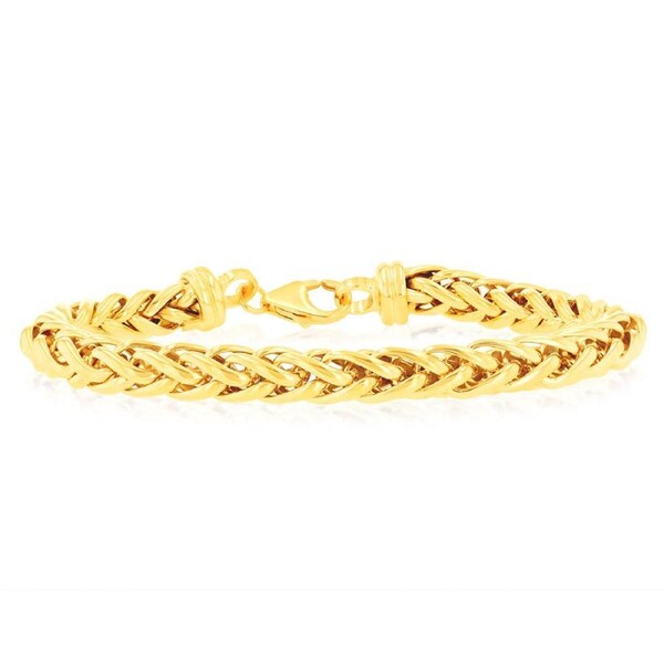 9ct Yellow Gold Silverfilled Wheat 150 Gauge 20cm Bracelet