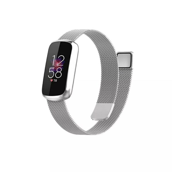 Silver Fitbit Luxe Band Replacement Magnetic Wristband Watch Soft Stainless Steel Strap