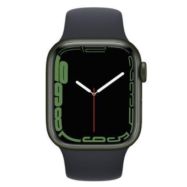 Apple Watch Series 7 - 32GB - Cellular + GPS - 45mm - Green - Aluminum - Midnight - Sport Band - Rubber - Refurbished (Excellent Condition)