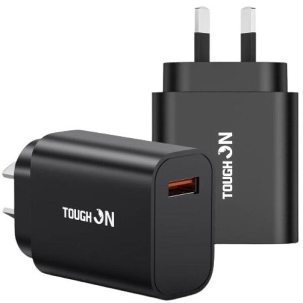 Tough On 18W USB A Fast Charge Wall Charger - Black