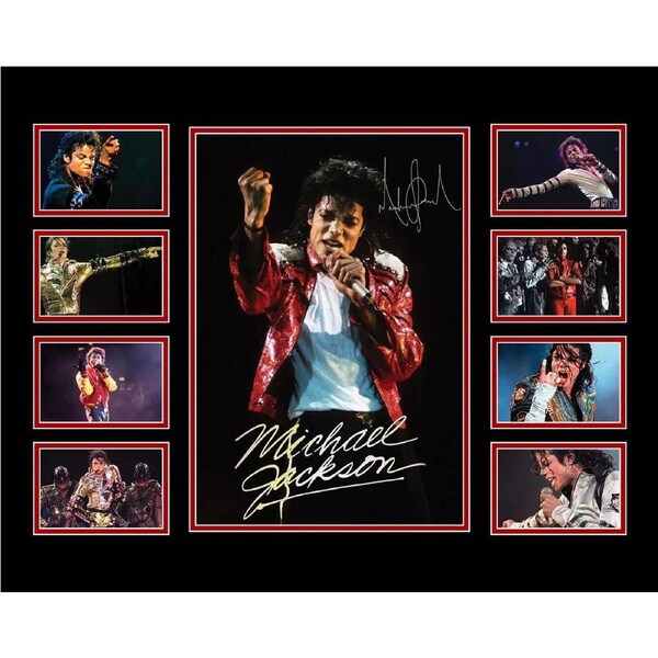 MICHAEL JACKSON Signed Limited Edition Photo Memorabilia Wooden Frame